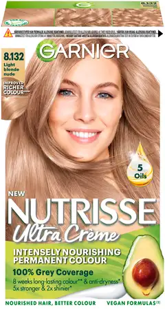 Garnier Nutrisse Ultra Creme 8.132 Light Blonde Nude Luonnonvaalea kestoväri 1kpl - 1