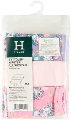 House lasten hipster-alushousut 230H082512 3-pack - pink aop/lt pink/lavender aop - 3