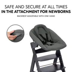 Hauck syöttötuolisetti Alpha Newborn tummanharmaa - 12