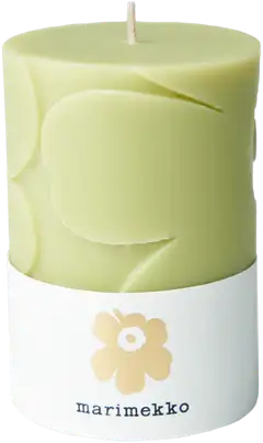 Marimekko Unikko vaaleanvihreä pöytäkynttilä 1kpl/6,5x10cm - 1