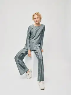 WKLY. naisten kimallehousut 124130 - Silver - 3