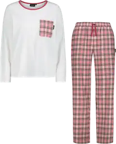 Reino&Aino naisten flanellipyjama Aino - pink check - 1