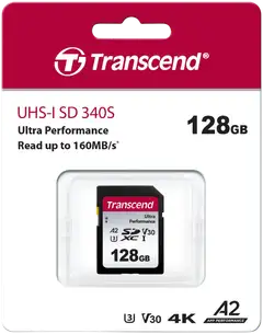 Transcend muistikortti 340S 128GB U3 SDXC R160 W90 MB/s - 2