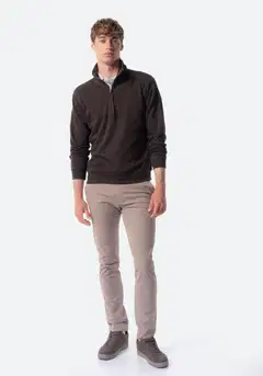 TEX miesten collegepaita 1/2-zip I287407 - BROWN - 2