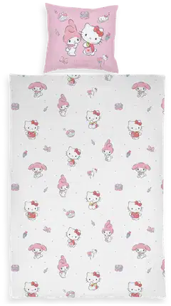 Lasten junior pussilakanasetti Hello Kitty ja Melody 120x160+40x60 cm - 2