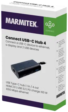 Marmitek USB-C-keskitin Connect Hub 4 -adapteri - 8