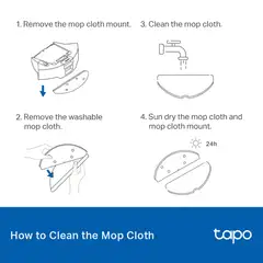 TP-Link Tapo RVA301 robottipölynimurin pestävä moppi, 5 kpl - 4