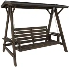 Pihakeinu kiinteällä katoksella, tummanharmaa, 180x235x205cm - 1