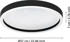 EGLO Plafondi connect.z Montemorelos-z led 34,5W Ø57cm musta/valkoinen, kristalliefekti - 5