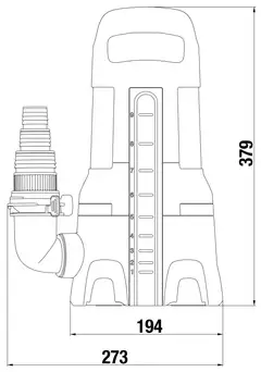 Uppopumppu 20 000 likaiselle vedelle Aquasensor750 W, 18 000 l/h, 0,9 bar, partikkelikoko 35 mm. - 5