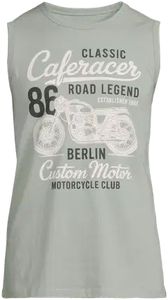 House miesten hihaton t-paita Caferacer 195H152615 - Sage Green - 2