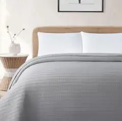 Home & Main päiväpeitto WaffleJacq 160x260 cm vaaleanharmaa - 4