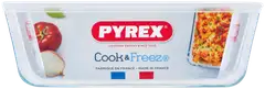 Pyrex Cook & Freeze kannellinen lasivuoka 27x22cm - 2