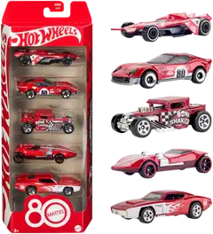 Hot Wheels -Pikkuautot 5 Kpl Mattel 80Th - 1