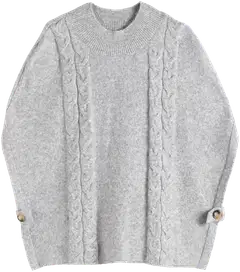 TEX naisten neuleponcho I249915 - GREY - 4