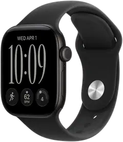 Apple Watch Series 12 GPS + Cellular 46 mm:n musta alumiinikuori ja musta urheiluranneke - M/L - MJG94QN/A - 2