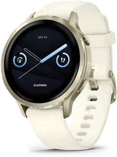 Garmin älykello Venu 4 – 41 mm, vaalea kulta ja luunvärinen silikonihihna - 1