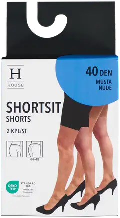 House naisten shortsit 40 den 2-pack - Black/nude - 2