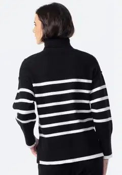 TEX naisten pooloneule I291411 - BLACK 1 - 3