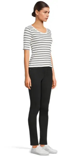 WKLY. naisten trikoopusero 213W030124 - White/Black Stripe - 4