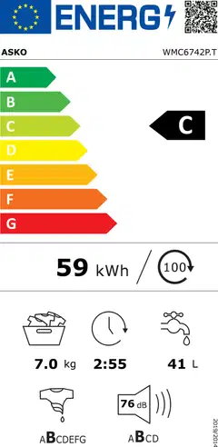 ASKO Professional edestä täytettävä pyykinpesukone WMC6742P.T, 7kg, titaani - 5