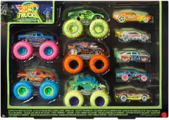 Hot Wheels Monster Trucks Glow In The Dark 10 Kpl - 1