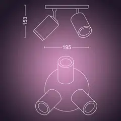Philips Hue Fugato -kohdevalaisin 4.2W 2000-6500K 1200LM musta - 3