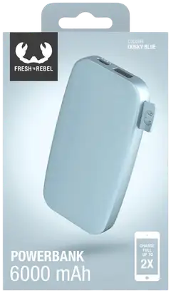 Fresh 'n Rebel Varavirtalähde 6000 mAh USB-C -liitännällä, Fast Charging, Dusky Blue - 6