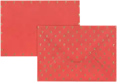 J.K. Primeco foliokirjekuori C6 Sydämet punainen kulta 10kpl - 1