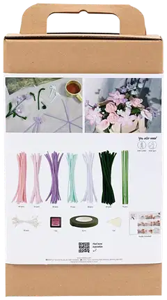 Creativ Company Askartelusetti Kukkia Askartelupunoksista, Kukat, pastellivärit, 1pkk/ 1 pkt - 2