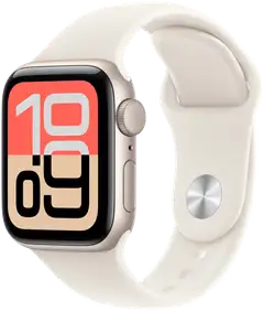 Apple Watch SE 3 GPS 40mm valkoinen alumiinikotelo, valkoinen sport ranneke - S/M - MEH34QN/A - 2