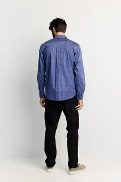 Finlayson miesten kauluspaita Tiuhta - Blue-white stripe - 5