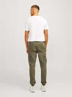 JJ Rebel miesten reisitaskuhousut JREBMICHAEL - Olive Night - 8