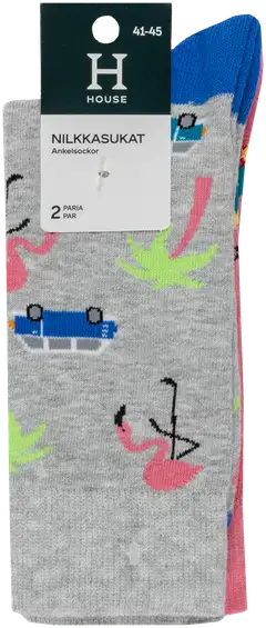 House miesten nilkkasukat tropiikki 193H062603 2-pack - 2