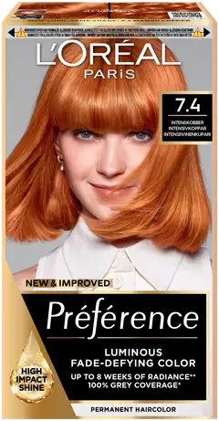 L'Oréal Paris Préférence 7.4 Mango Copper kestoväri normaaleille hiuksille 1 pce - 1