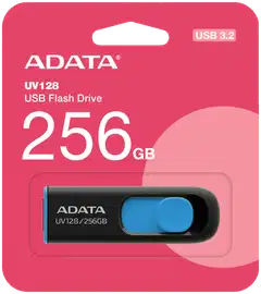 ADATA UV128 USB-muistitikku, 256 GB, musta/sininen (USB-A 3.2 Gen 1) - 2