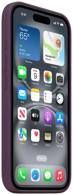 Apple iPhone 16 silikoni suojakuori  - Plum - 2