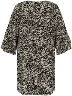 Now Curvy naisten frillahihainen mekko, D-mitoitus - Black&off white - 2