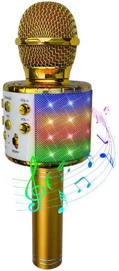 PartyFunLights bluetooth karaokemikrofoni ja kaiutin kulta - 2