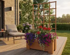 Miljöörakennus köynnösritilälaatikko 89x27x34 cm, kovapuunruskea - 4