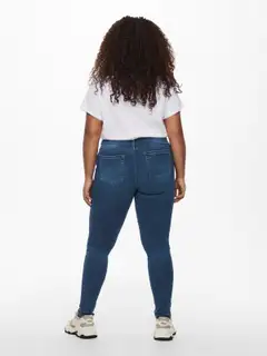 ONLY CARMAKOMA naisten korkeavyötäröiset farkut Caraugusta - Medium Blue Denim - 4