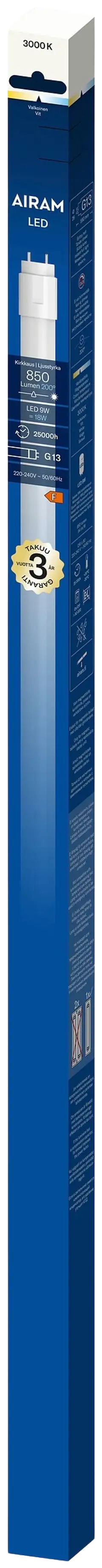 Airam LED-loisteputki 9W T8/26 G13 850lm 3000K 59 cm - 2
