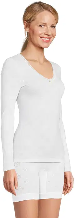 Actuelle naisten pitkähihainen aluspaita AC-39149 - WHITE - 4