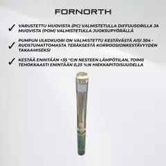 Fornorth porakaivopumppu 1,5kw, 2hp - 3