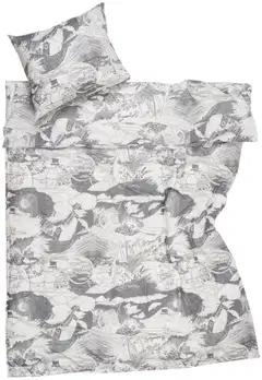 Moomin Arabia Muumi pussilakanasetti 150x210 Purjehdus harmaa GOTS - 1