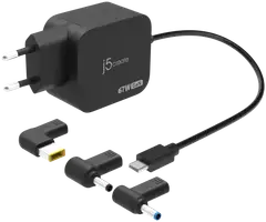 j5create USB-C 67w GAN tietokoneen laturi vaihtopäillä - 1