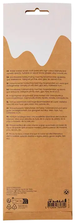 Creativ Company plus color -ask.maali luonnonrusk. 6x5ml - 3