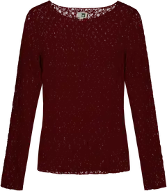 WKLY. naisten pitsinen trikoopusero 213W341100 - cabernet - 1