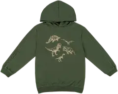 Ciraf lasten collegehuppari dino 25PC254007 - 18-0317tcx bronze green - 1