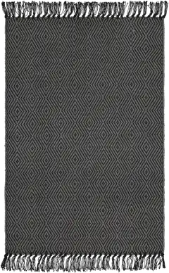 House puuvillamatto Twill 60x90 cm harmaa/musta - 1